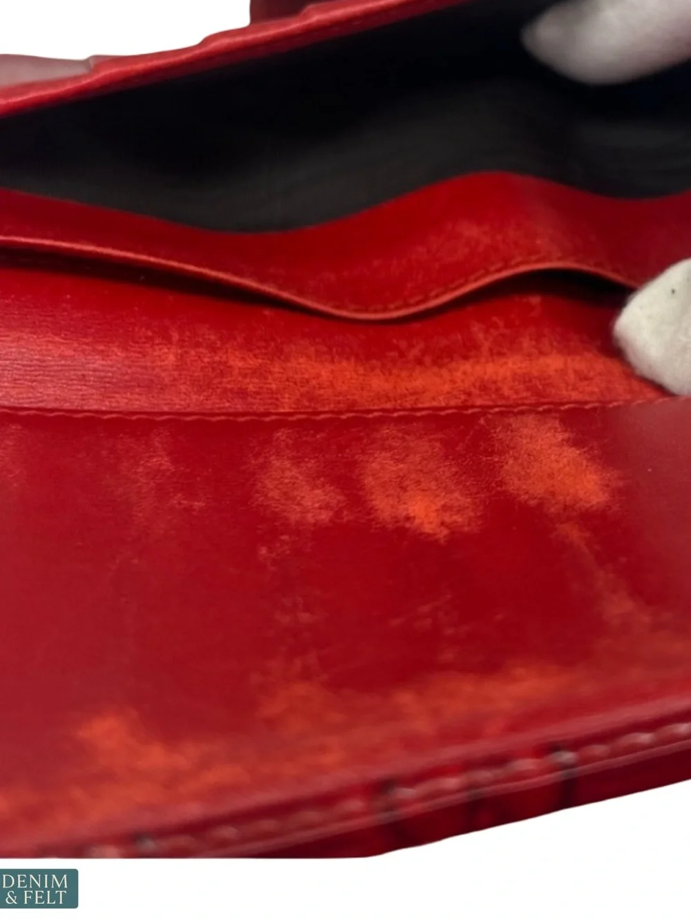 Gucci Red Guccissima Patent Leather Heart Logo Wallet‎ Bifold Vintage - Picture 13 of 13